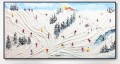 Skifahrer auf Schneebedeckter Berg Wandkunst Sport Weißer Schnee Skifahren Zimmerdekoration von Messer 15